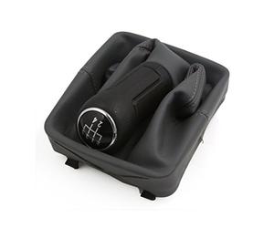sourcingmap Black Gray 5 Speed Car Gear Transmission Shift Knob Lever Cover for VW Polo