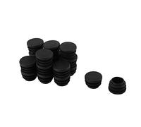 Sourcingmap Black Plastic 25mm Dia Blanking End Cap Round Pipe Tube Insert 18pcs