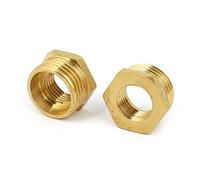 sourcingmap Brass 1/2 BSP x 1/4 BSP Male to Female Thread Hose Pipe Couplers 2 Pcs
