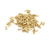 Sourcingmap Brass Female Threaded Pillars Standoff Spacer M2x8mm 100 Pcs Gold Tone