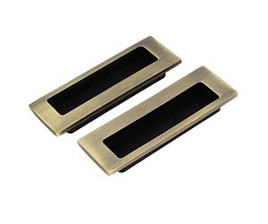 Sourcingmap Cabinet 96mm Hole Distance Sliding Flush Recessed Pull Handles Bronze Tone 2pcs
