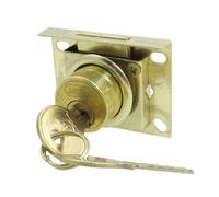 Sourcingmap Cabinet Security Gold Tone Metal 0.8" Cylinder Drawer Lock w 2 Keys