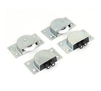 Sourcingmap Cabinet Wardrobe Plastic Wheel Metal Sliding Door Roller Set 2 Pairs