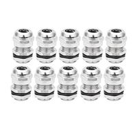 Sourcingmap Cable Gland M12 Metal Waterproof Cable Glands Joints Adjustable Connector for 3-6.5mm Dia Cable, Pack of 10