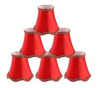 Sourcingmap Chandelier Wall Ceiling Clip on Lamp Shades Light Cover 3x5.3x4.7 Inch, Set of 6 Red