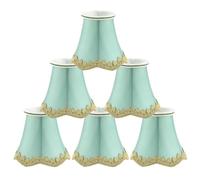 Sourcingmap Chandelier Wall Ceiling Clip on Lamp Shades Light Cover 3x5.3x4.7 Inch, Set of 6 Seagreen