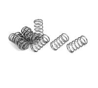 sourcingmap Compression Spring,304 Stainless Steel,10mm OD,1mm Wire Size,20mm Free Length,Silver Tone,10Pcs