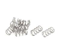sourcingmap Compression Spring,304 Stainless Steel,8mm OD,0.8mm Wire Size,15mm Free Length,Silver Tone,10Pcs