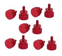 Sourcingmap Computer PC Case M3x7mm Aluminum Alloy Knurled Thumb Screws Wine Red 10pcs