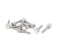 Sourcingmap Computer PC Case M4 x 20mm Stainless Steel Flat Head Knurled Thumb Screw 10pcs
