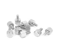 Sourcingmap Computer PC Case M4 x 8mm Stainless Steel Flat Head Knurled Thumb Screw 10pcs