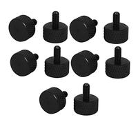 Sourcingmap Computer PC Graphics Card M3x6mm Aluminum Alloy Knurled Thumb Screws Black 10pcs