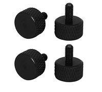 Sourcingmap Computer PC Graphics Card M3x6mm Aluminum Alloy Knurled Thumb Screws Black 4pcs