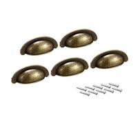 Sourcingmap Cup Drawer Pulls, Kitchen Cabinet Dresser Pull Handles Bronze Tone, 2.71" Hole Centers, 5 Pack