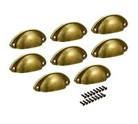 Sourcingmap Cup Pulls, Carbon Steel Shell Pull Handles Bronze Tone for Dresser Kitchen Cabinet Drawer, 3.19" Length 1.38" Width,8 Pack