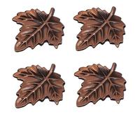 Sourcingmap Cupboard Wardrobe Door 53mmx51mmx17mm Leaf Shaped Metal Pull Handles Copper Tone 4pcs