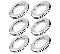 Sourcingmap Curtain Grommets Plastic 1.5 Inch Inner Dia Drapery Eyelet Rings for Window Curtain Rods Silver Tone 6 Pcs