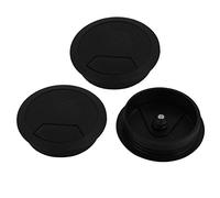 Sourcingmap Desk 60mm Dia Grommet Cable Cord Hole Cover Black 3 Pcs