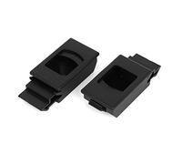 Sourcingmap Door Cabinet Lock Plastic Recessed Flush Sliding Pull Latch Black 2pcs