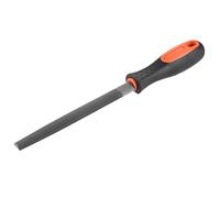 Sourcingmap Double Cut Grade High Carbon Hardened Steel Half Round File with Rubber Hand Grip Handle, 6-Inch