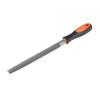 Sourcingmap Double Cut Grade High Carbon Hardened Steel Half Round File with Rubber Hand Grip Handle, 8-Inch