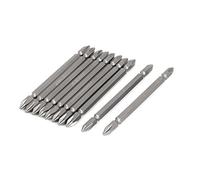 sourcingmap Double End Magnetic PH2 Phillips Screwdriver Bit 100mm Long Gray 10pcs