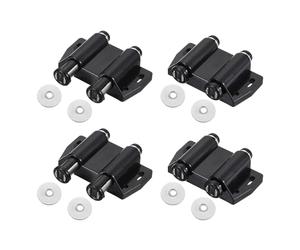 Sourcingmap Double Magnetic Touch Catch Latch Plastic PE Black for Cabinet Door Shutter 4pcs Black