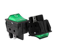 Sourcingmap DPST 4 Terminal On/Off Green Backlit Light Boat Rocker Switch AC 20A/125V 22A/250V