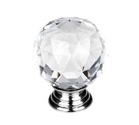 Sourcingmap Drawer Knob Pull Handle 40mm Crystal Glass Round Shape Cabinet Door Drawer Knobs with Screws for Home Office Cupboard Wardrobe DIY Clear, 1Pc