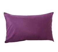 Sourcingmap Egyptian Cotton Envelope Pillowcases 2 PCS, Deep Purple 50x75cm | Soft Pillowcases, Breathable Bed Pillow Covers, Suitable For Daily Household, Bedroom, Guest Room, Hotel and Dormitory