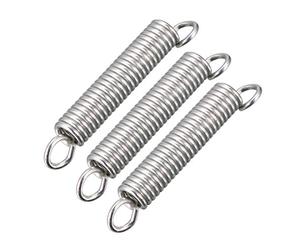 sourcingmap Extension Spring - 1.3mm Wire Dia, 8mm OD, 52mm Length Spring Steel Small Dual Hook Tension Spring 3pcs