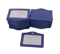 Sourcingmap Faux Leather School Office Horizontal Business ID Badge Card Holder 50Pcs Blue