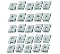 sourcingmap Fit M4 Screw 65Mn Spring Steel U Clip Nut Silver Tone 14mm x 10mm 25pcs