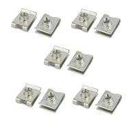 Sourcingmap Fit M6 Screw Manganese U Clip Nut Silver Tone 19mm x 14mm 10pcs