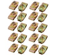 Sourcingmap Fit M8 Screw 65Mn Spring Steel Zinc Plated U Nut Brass Tone 26.5mm x 16mm 20pcs