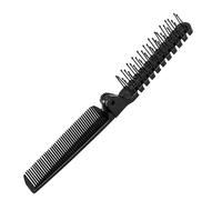 sourcingmap Folding Hair Comb, Portable Travel Double Headed Straightener Combs, 1 Pcs Mini Hair Cutting Brush Hairdressing Tools for Thin/Thick Curly Hair for Women and Men (Black)