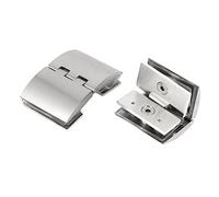 Sourcingmap Frameless Shower Door Hinge 8mm Thick Glass to Glass Clips Clamps 2pcs