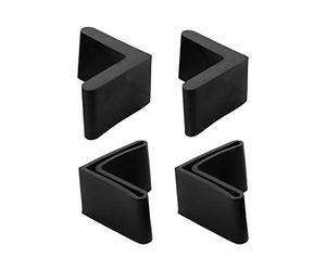 Sourcingmap Furniture Angle Iron Foot Pads L Shaped Rubber Leg Covers Protectors 25 x 25mm 4 Pcs Black