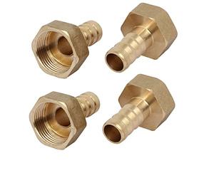 sourcingmap G3/4 Female Thread 14mm Dia Brass Barb Type Hose Tubing Fittings Connectors 4pcs