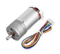 Sourcingmap Gear Motor with Encoder DC 12V 463RPM Gear Rate 9.28:1 D Shaft Metal Encoder Gear Motor Silver 25Dx48L mm for Robot RC Model DIY Engine