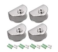Sourcingmap Glass Shelf Brackets Stainless Steel Clamp Clip Holder Half Round for 7-11mm Thickness 4pcs