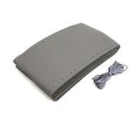 sourcingmap Gray Faux Leather 36cm Dia Car Steering Wheel Cover W Needle Thread
