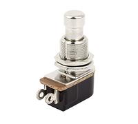 sourcingmap Guitar Foot Pedal Switch, 2 Pin SPST Momentary Soft Push Button Footswitch for Guitar, Metal Effects Pedal Box for Guitar Stompbox Switches, Black Silver Tone