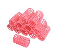 sourcingmap Hair Curlers Rollers Set, 12 Pcs Self Grip Hair Curlers for Volume Long Fine Medium Hair, Large Plastic Salon DIY Hair Styling Tools for Women Men, Pink