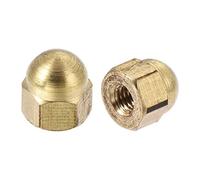Sourcingmap Hex Cap Nuts - 20Pcs M3 Dome Nuts Brass Hexagon Decorative Cap Nut for Screws Bolts Brass Tone
