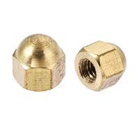 Sourcingmap Hex Cap Nuts - 20Pcs M4 Dome Nuts Brass Hexagon Decorative Cap Nut for Screws Bolts Brass Tone