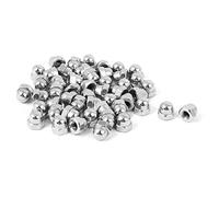 Sourcingmap Hex Cap Nuts - 50Pcs M3 Dome Nuts Carbon Steel Hexagon Decorative Cap Nut for Screws Bolts Silver Tone