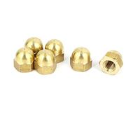 Sourcingmap Hex Cap Nuts - 6Pcs M10 Dome Nuts Brass Hexagon Decorative Cap Nut for Screws Bolts Brass Tone