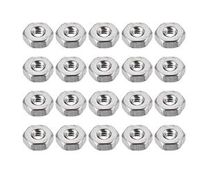 Sourcingmap Hex Nuts, 4#-40 UNC 304 Stainless Steel Thread Hexagon Nut 20pcs