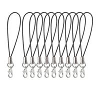 sourcingmap® Household Coil Strap Lobster Clasp Mobile Phone Key String 15pcs Black